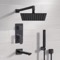 Matte Black Tub and Shower System With Rain Shower Head and Hand Shower